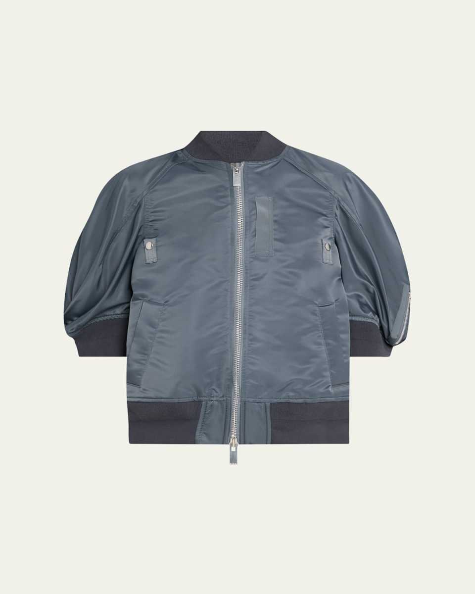 Puff Sleeve Bomber Jacket